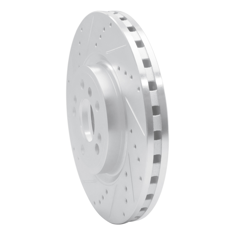 Mercedes-Benz ML350 Brake Rotor (1) - Front Left - R1 Concepts - Drilled & Slotted - Silver - `12-`18